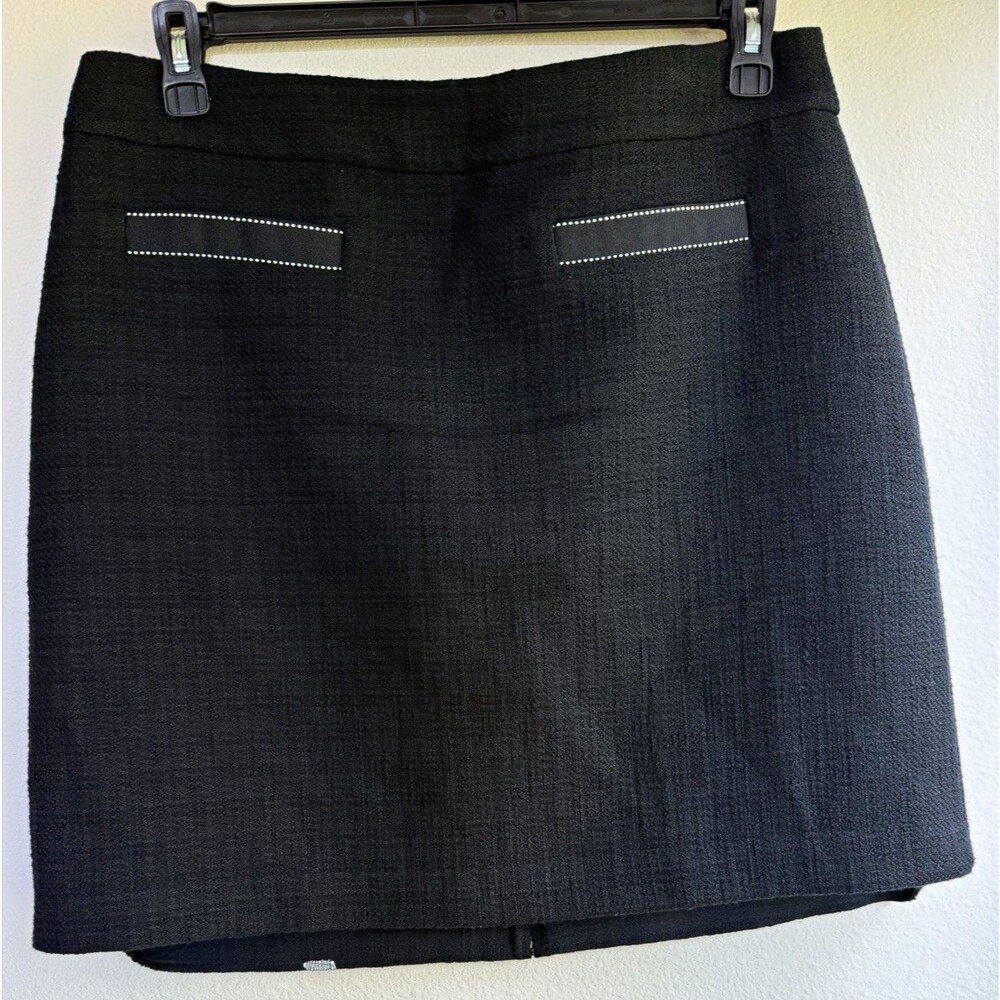 Karl Lagerfeld Paris Women’s Black Tweed Straight Pencil Knee Skirt Lined 12